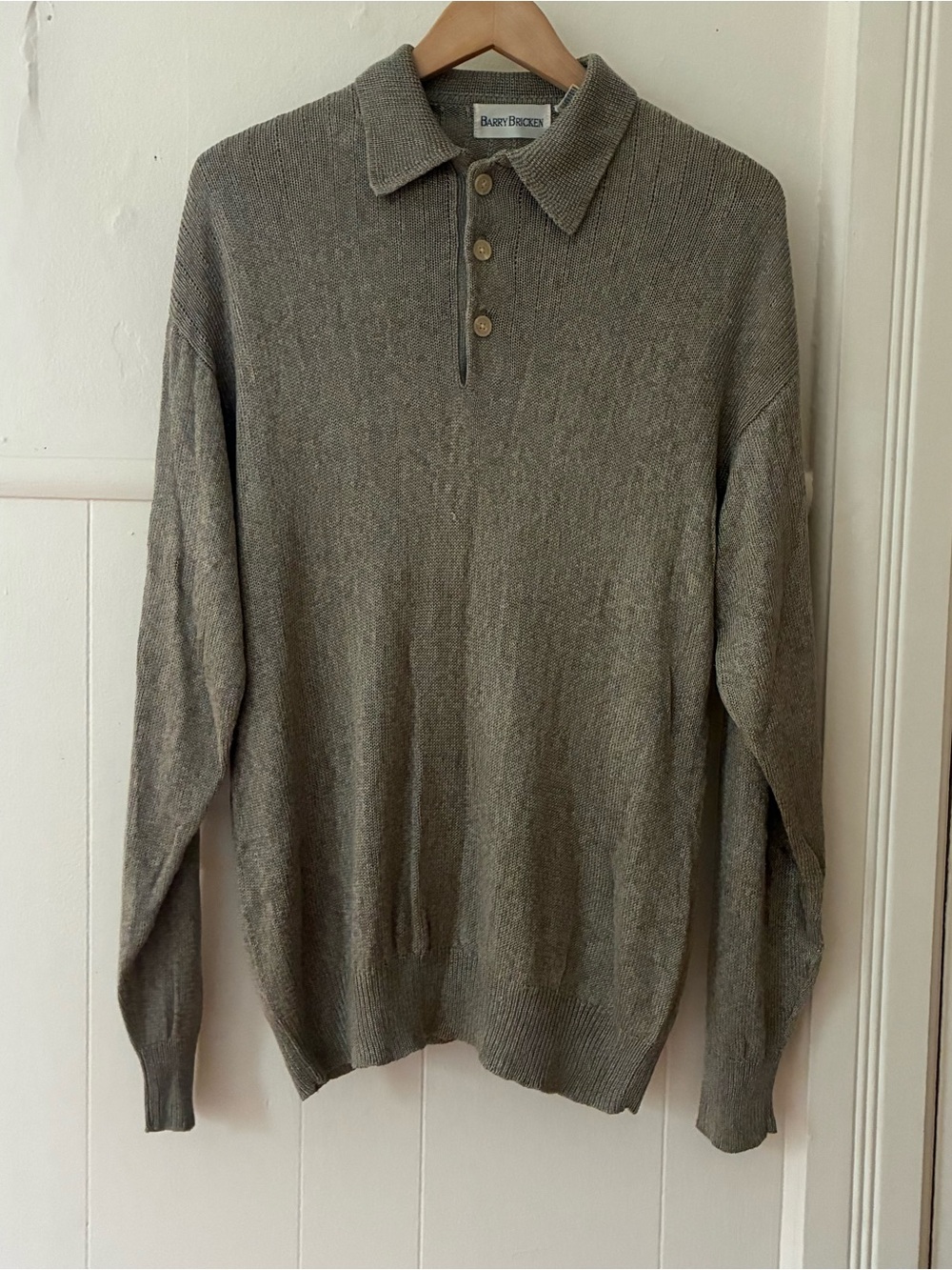 Olive Polo-Knit Sweater silk